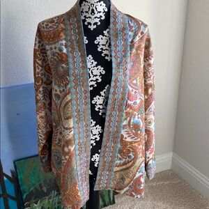 Soft Surroundings Multicolor Paisley Cardigan